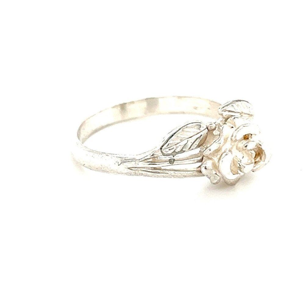 Sterling Silver 925 Rose Flower Ring View 5